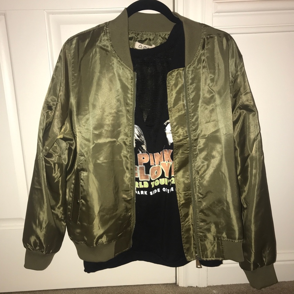 olive green tj maxx bomber jacket